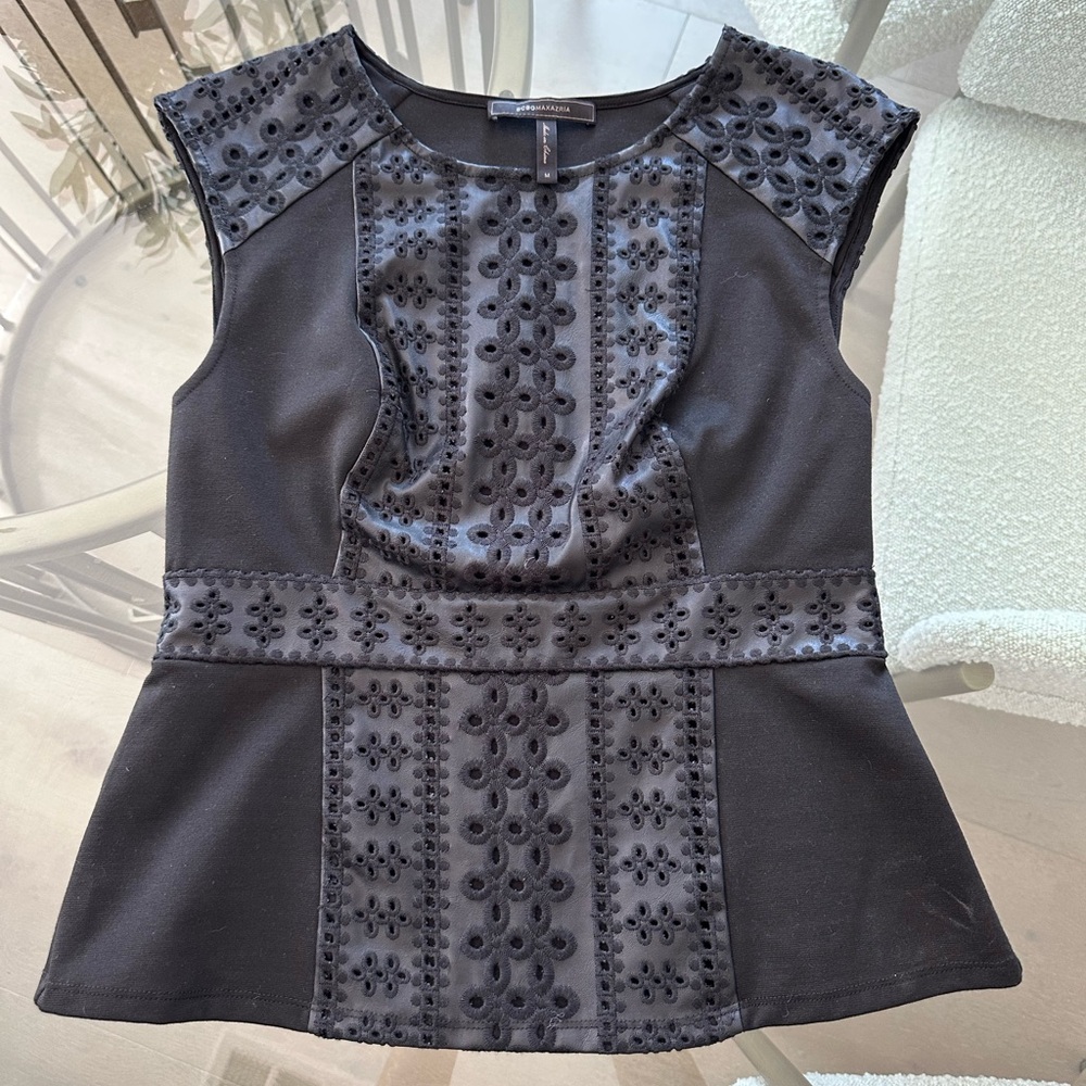 BCBG Elegant Black Sleeveless Top